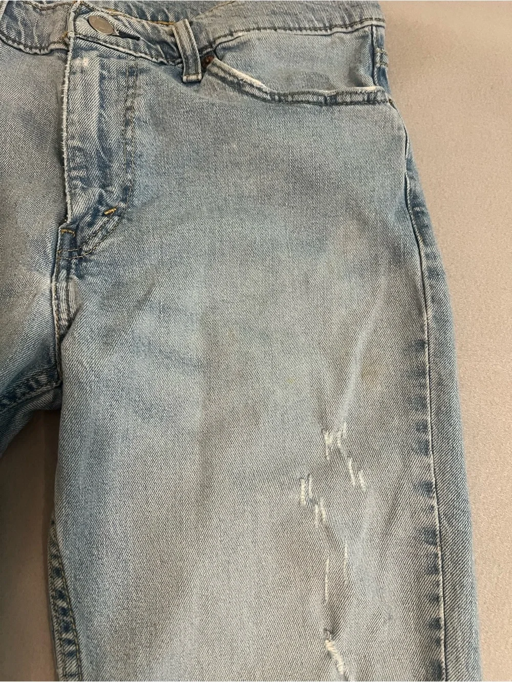 Levi's Light Blue Slim Straight Distressed Jeans